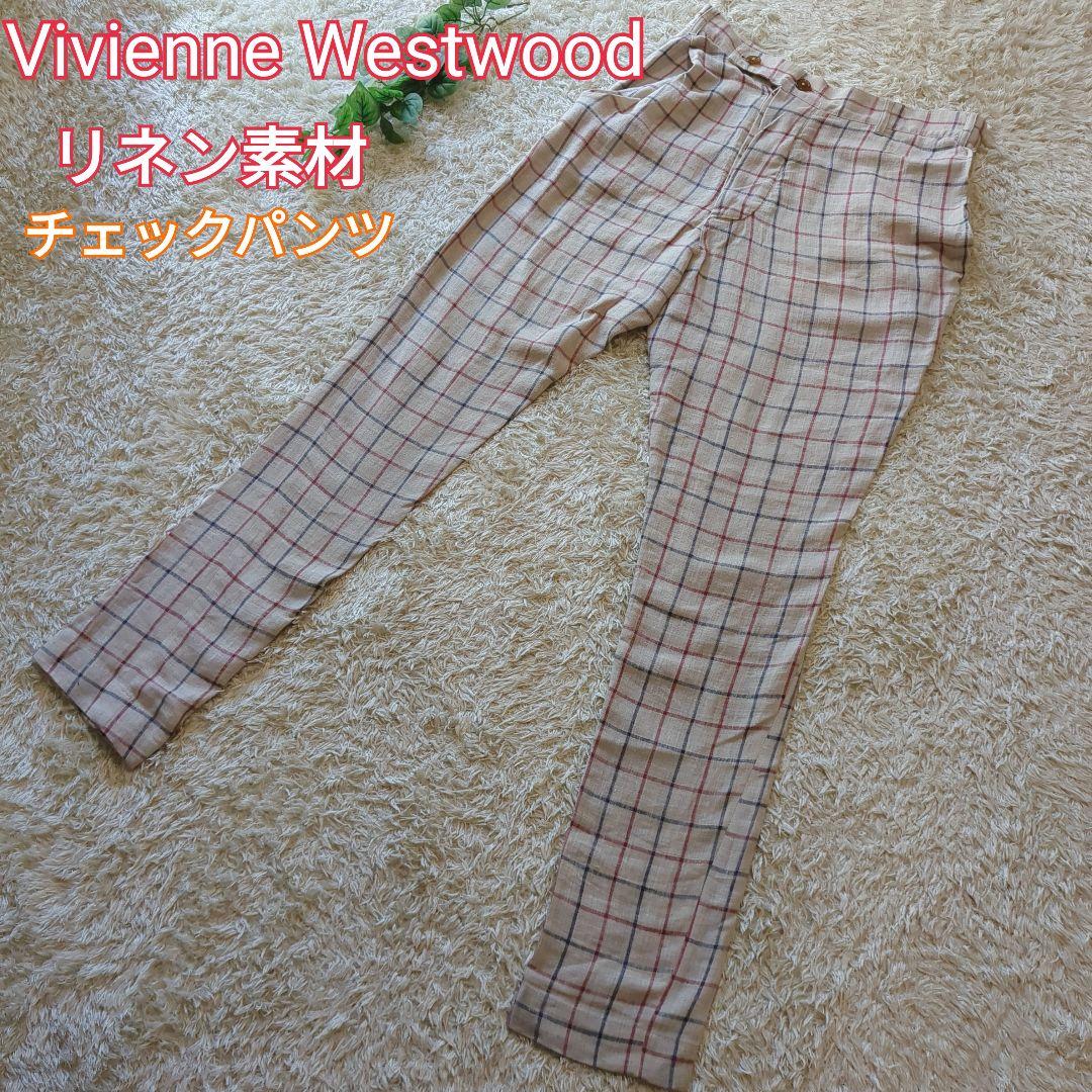 Vivienne Westwood Man ベルテッド リネン チェックパンツ | Shop at