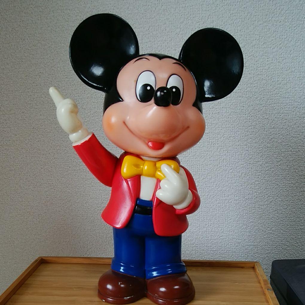 ディズニーミッキーマウス 貯金箱 当時 ミッキー 昭和 レトロ ソフビ 