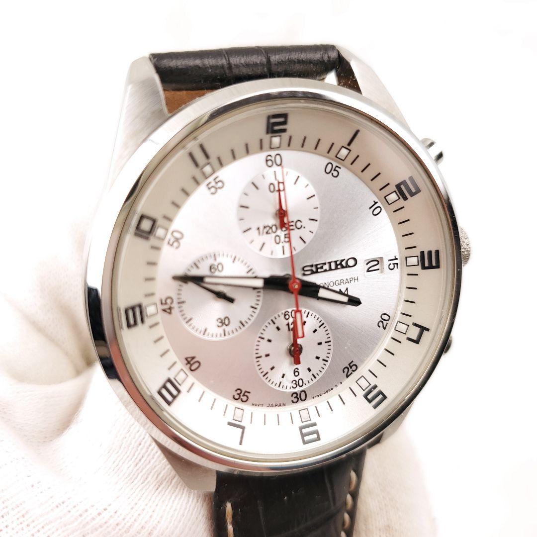 SEIKO セイコー 腕時計 クロノグラフ 逆輸入 海外モデル レザー レア