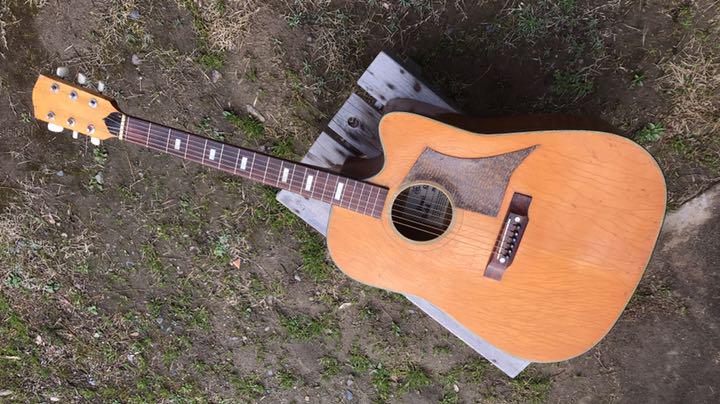 アコースティックギター 寄木細工シェル装飾 ハンドクラフト 激レア マクタン島製