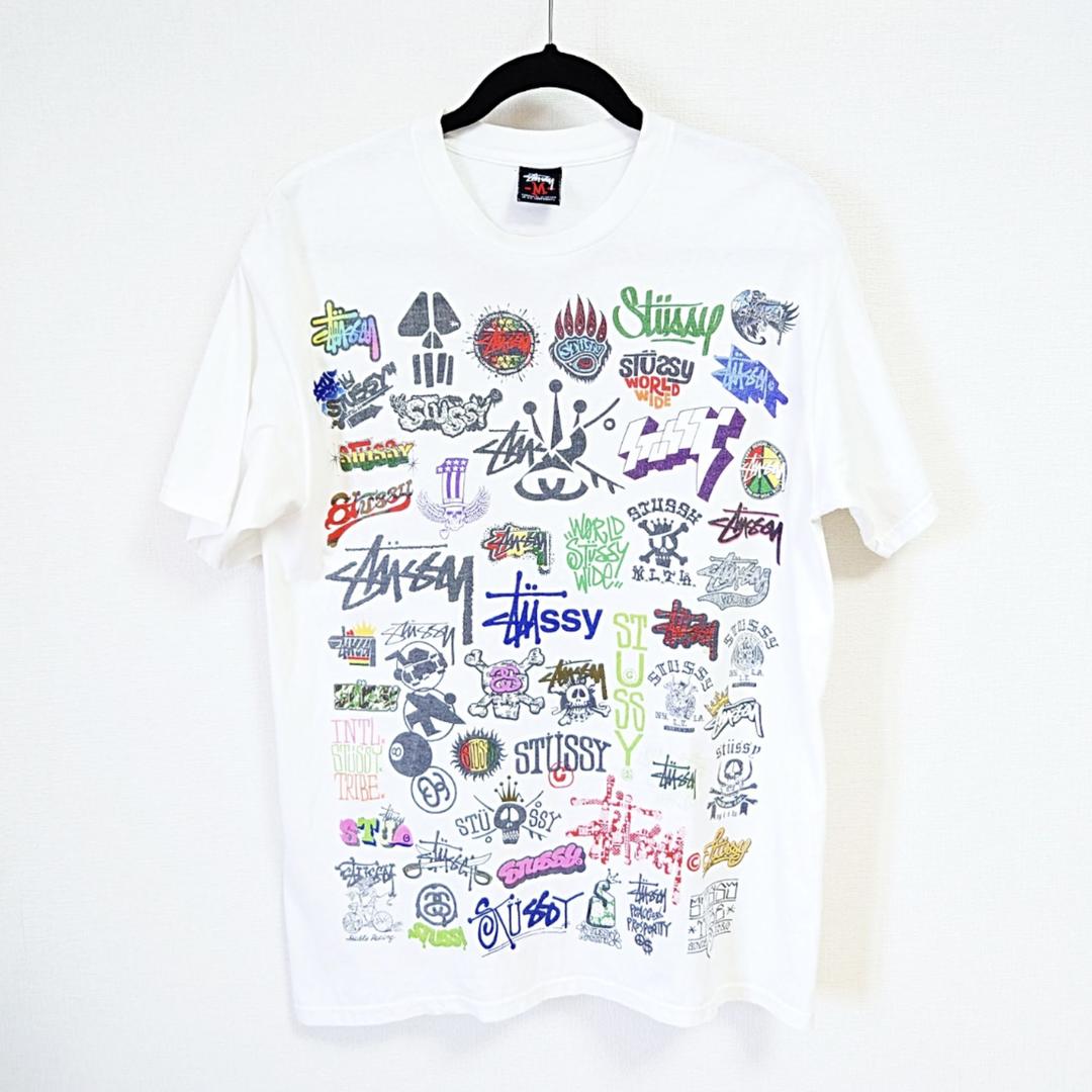 ☆[希少] STUSSY Tシャツ☆ロゴTシャツ Mサイズ マルチロゴ | Shop at